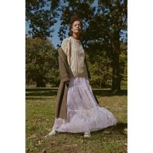 NEW FREE PEOPLE RIVERSIDE TOOL & DYE SILK ORGANZA TIE DYE MAXI SLIP SKIRT